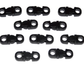 Cierres de hebillas de rotura negras para artesanías de cuerda Accesorios de cordón de paracaídas Paracord - Hacer collares de ruptura - Manualidades de plástico para niños