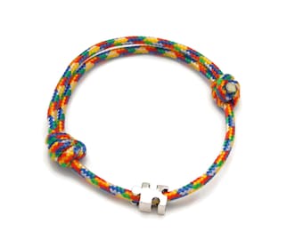 Autism Awareness Puzzle Piece Bead Adjustable Slider Bracelet Minimalist Mens Unisex Aspergers Aspie Gift Red Yellow Blue Ribbon Colors