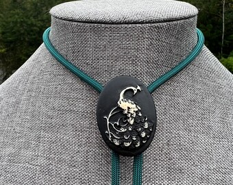 Elegant Peacock Bolo Tie Yall'ternative Glam