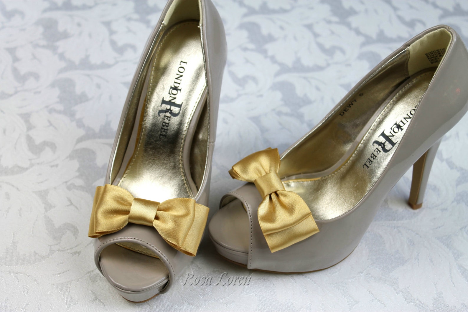 Gold Shoe Bows Honey Gold Bow Shoe Clips Gold Wedding - Etsy