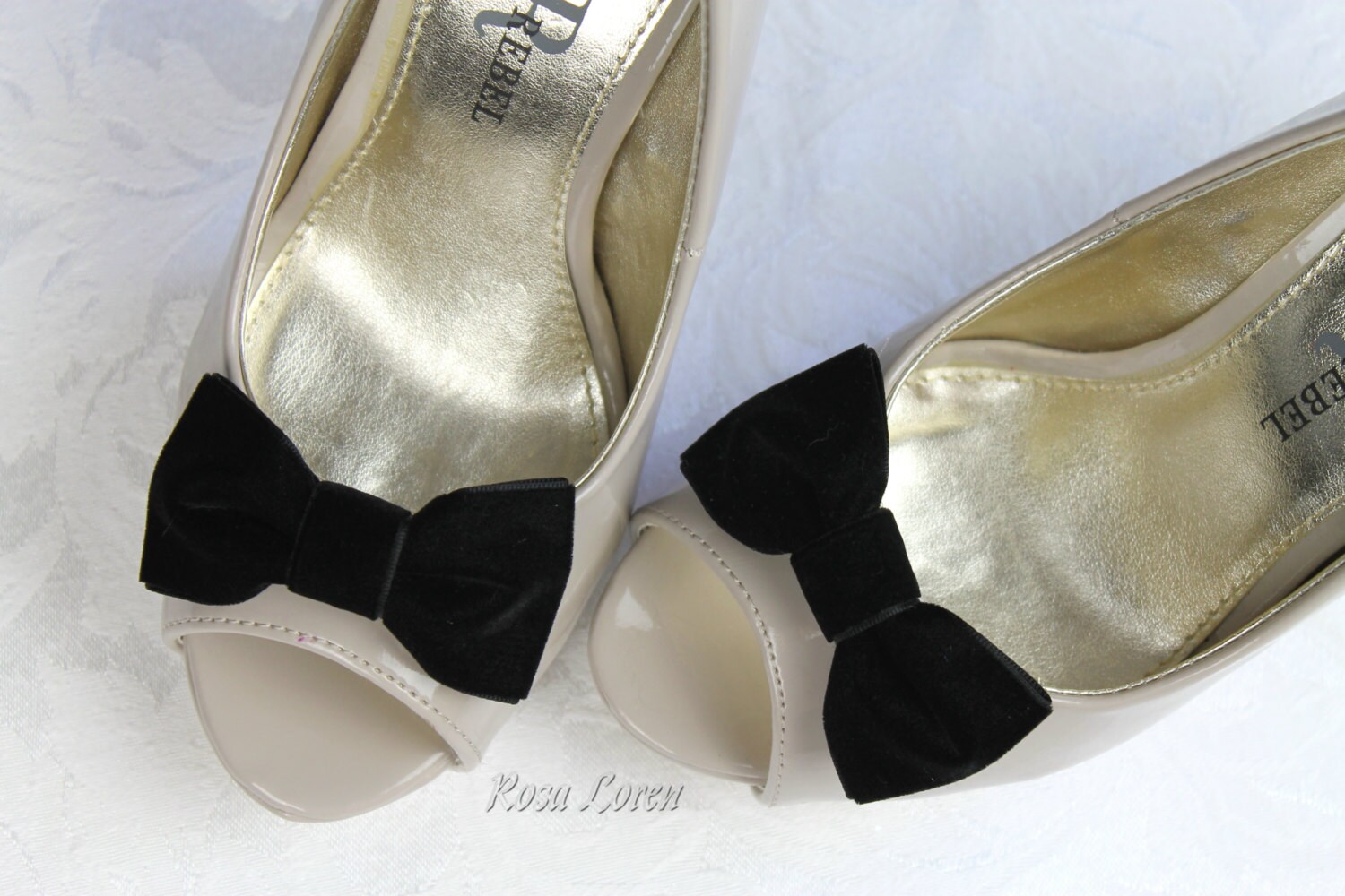 Black Velvet Shoe Clip Black Velvet Bow Shoe Clips Retro Pin Etsy