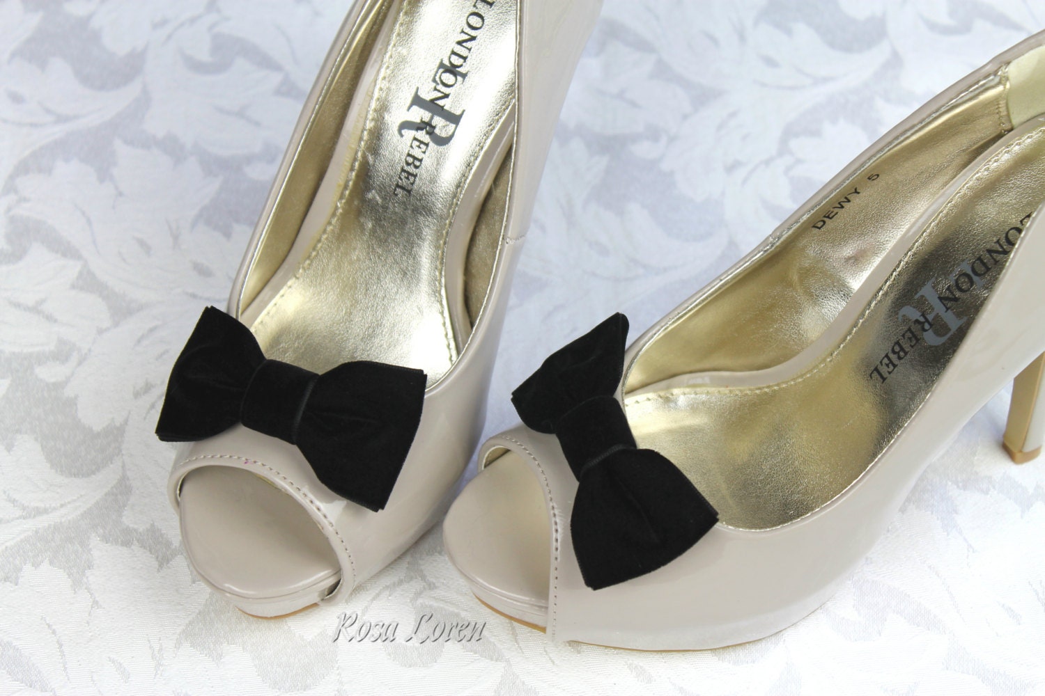 Black Velvet Shoe Clip Black Velvet Bow Shoe Clips Retro Pin Etsy