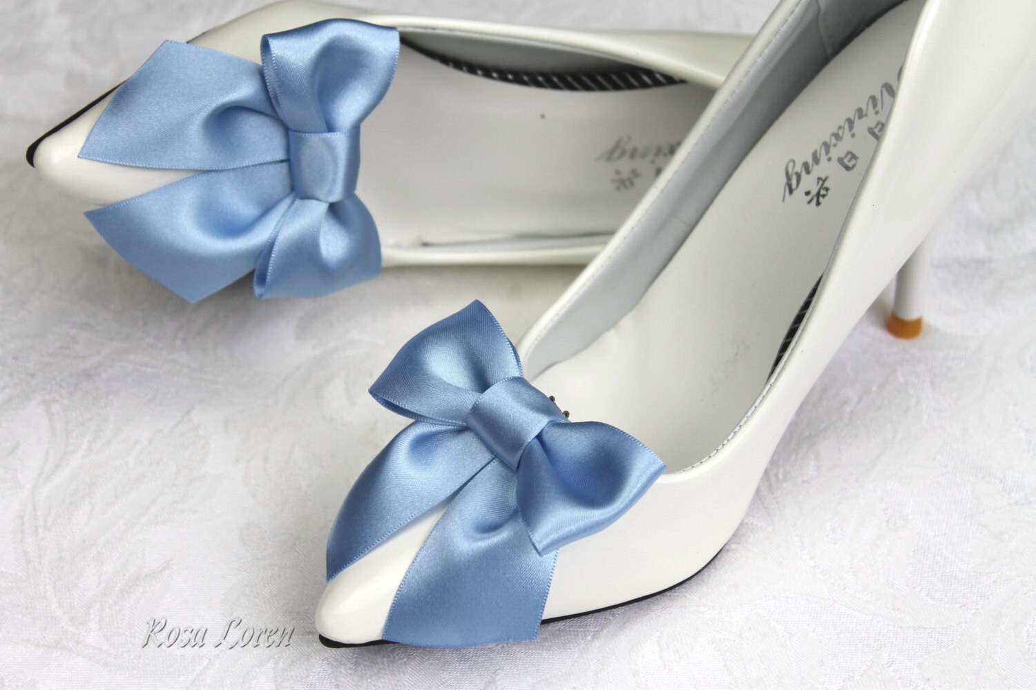 Blue Bow Shoe Clips Something Blue Shoe Clip Cornflower Blue Etsy