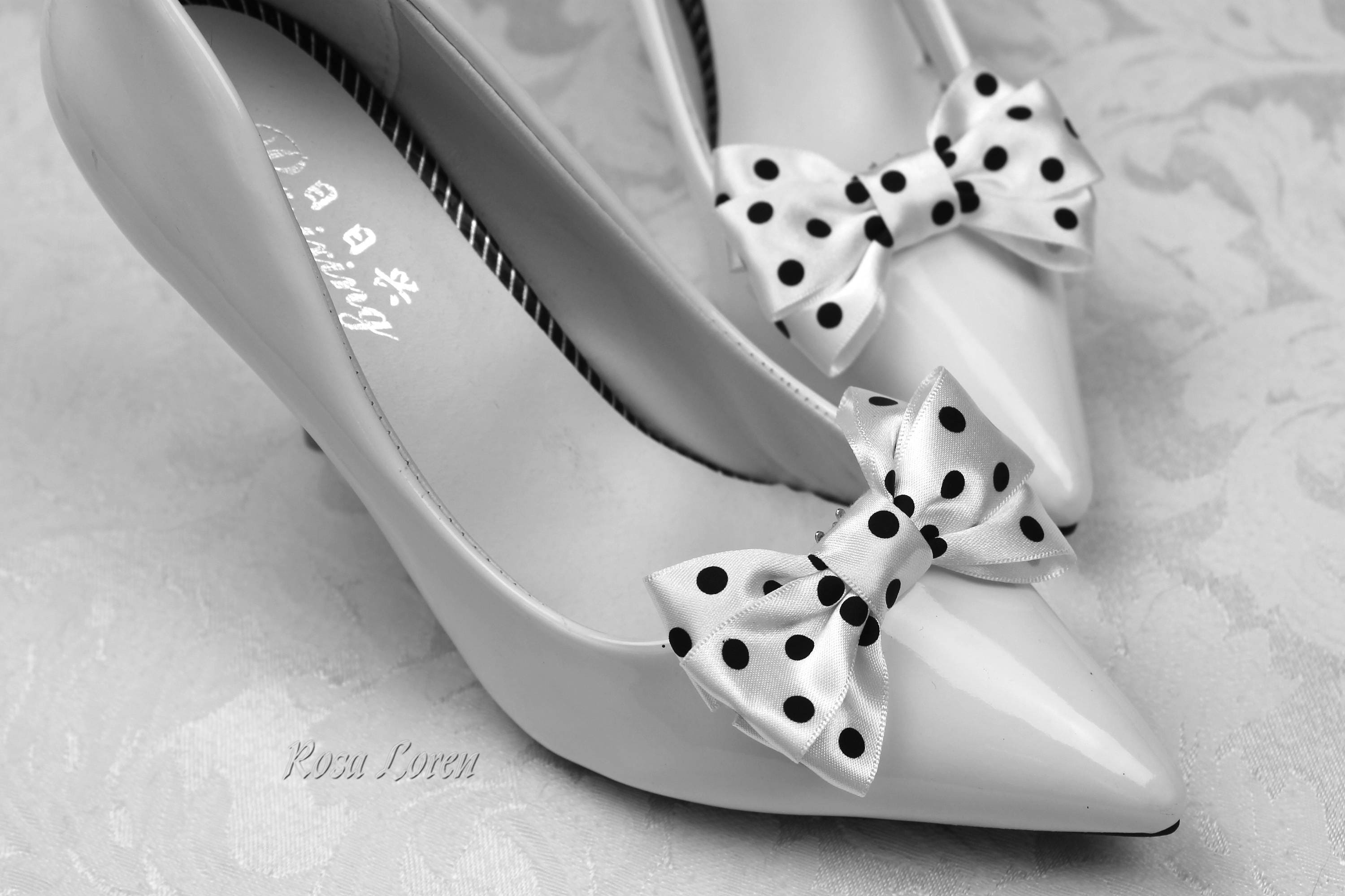 Polka Dot Shoe Clips Black & White Bow Shoe Clip Black and Etsy Polka Dot Shoe Clips Black & White Bow Shoe Clip Black and Etsy