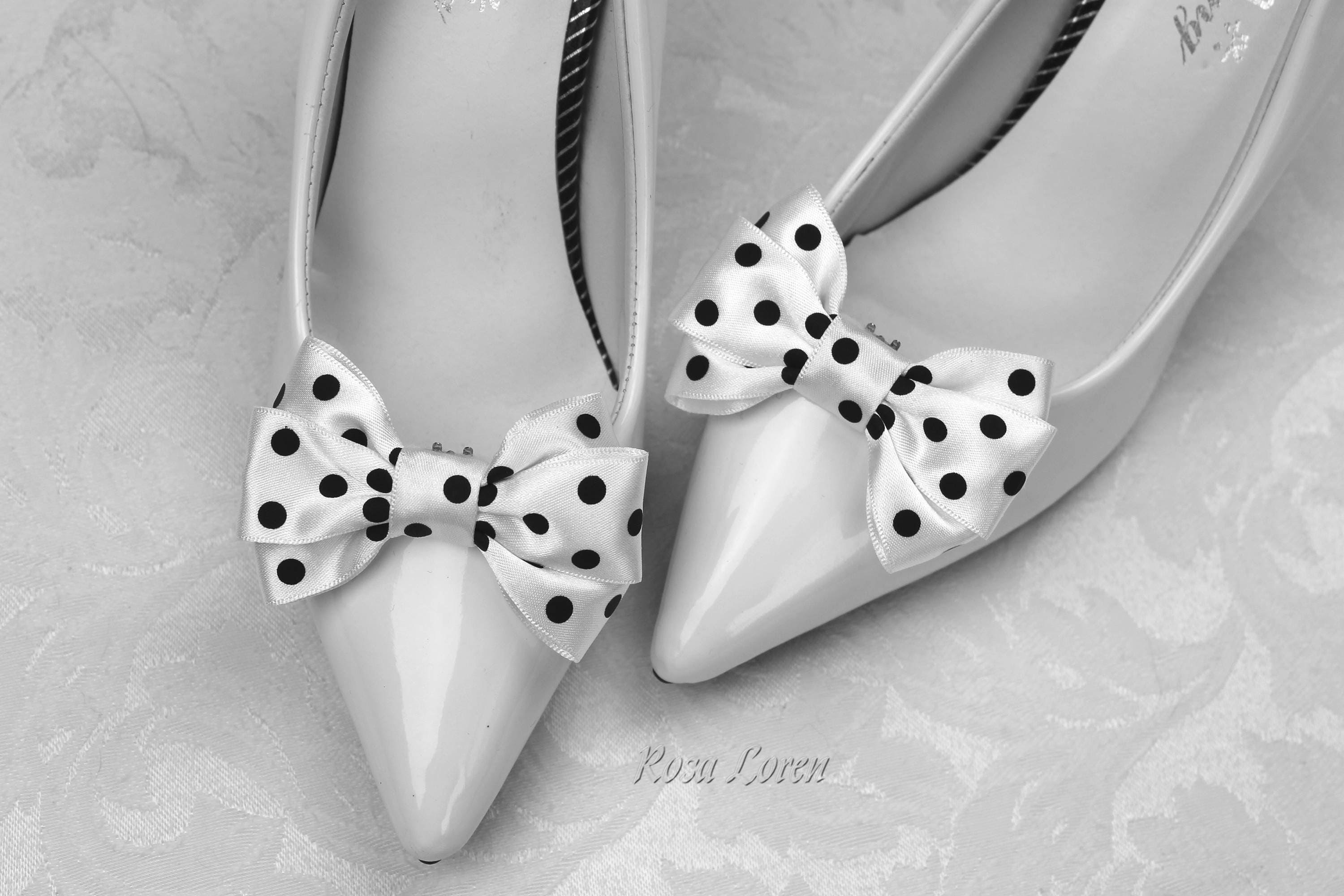 Polka Dot Shoe Clips Black & White Bow Shoe Clip Black and Etsy Polka Dot Shoe Clips Black & White Bow Shoe Clip Black and Etsy