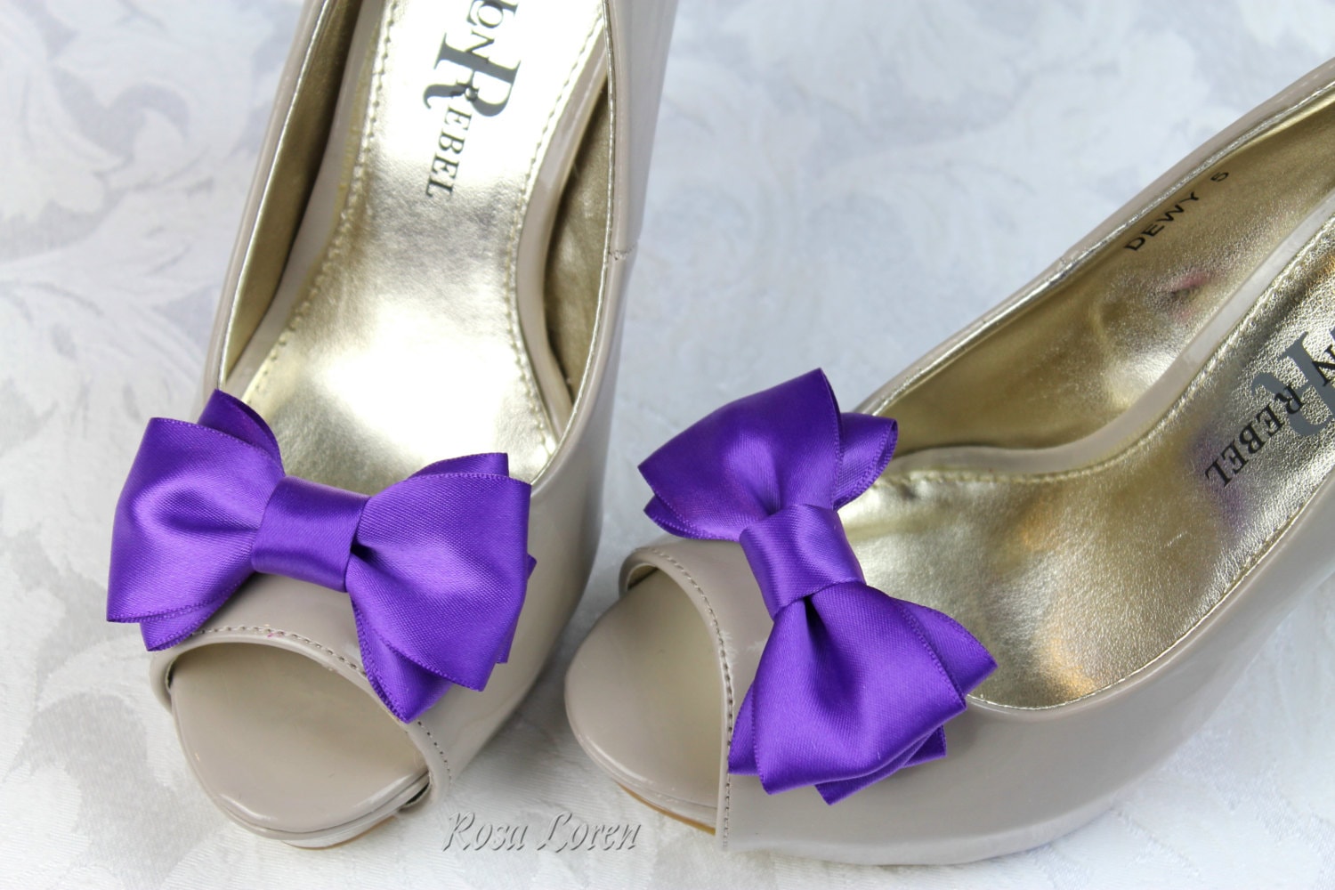 Purple Shoe Bow Clips Purple Clip on Shoe Bows Purple Etsy