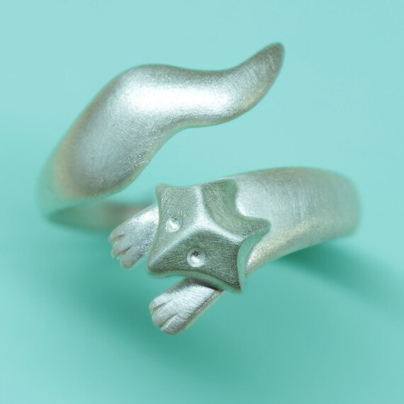 Items similar to SALEThe Running Fox Ring in Sterling Silver