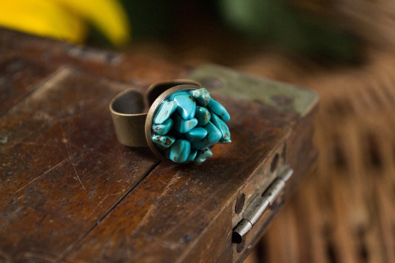 turquoise crystal Oversized turquoise statement ring boho bride bohemian wedding statement jewelry turquoise bohemian ring large ring