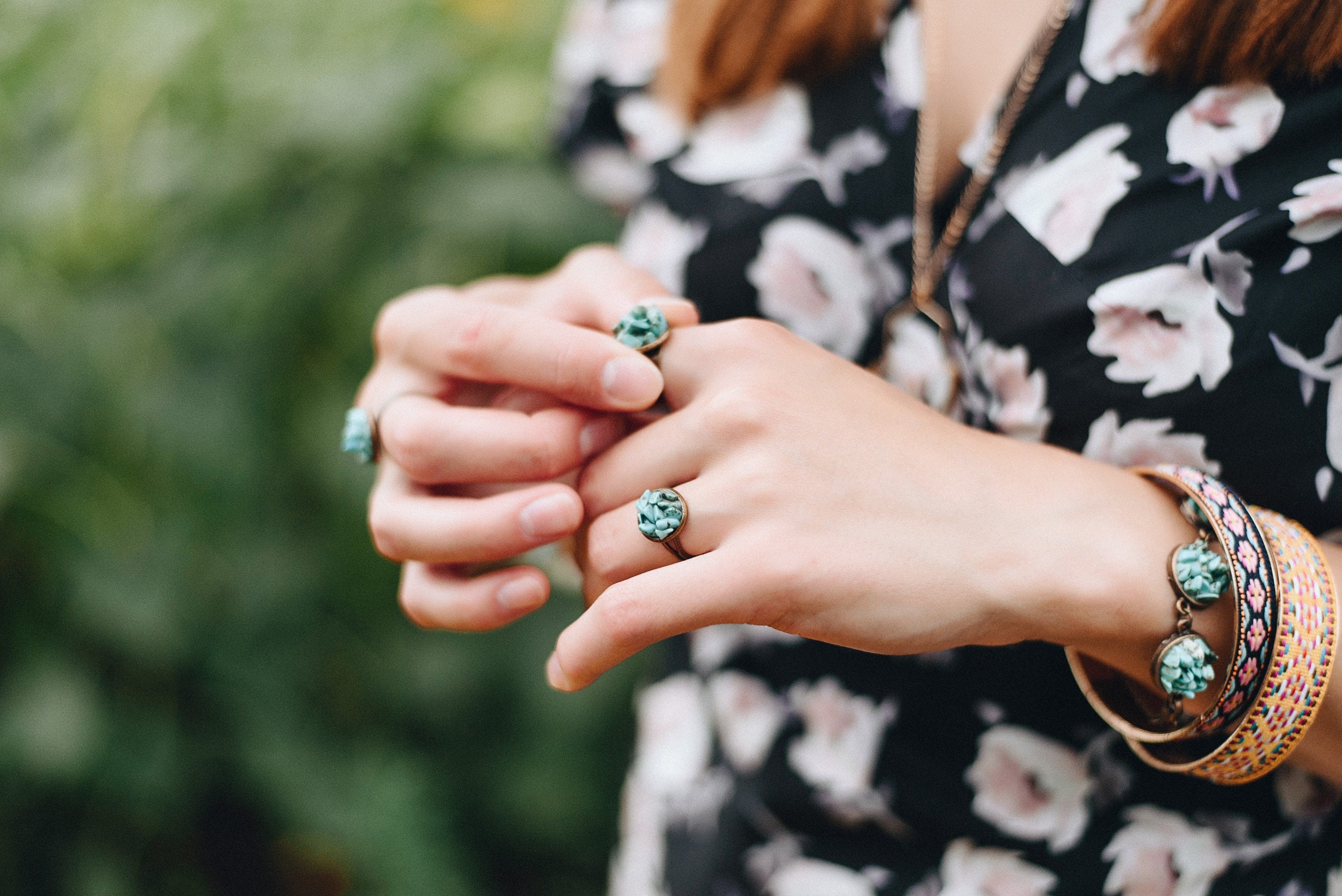 Turquoise ring tiny mountains ring turquoise crystal | Etsy