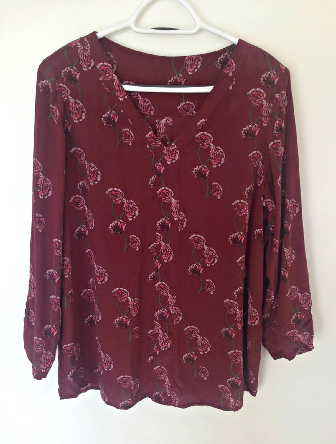 burgundy silk shirt