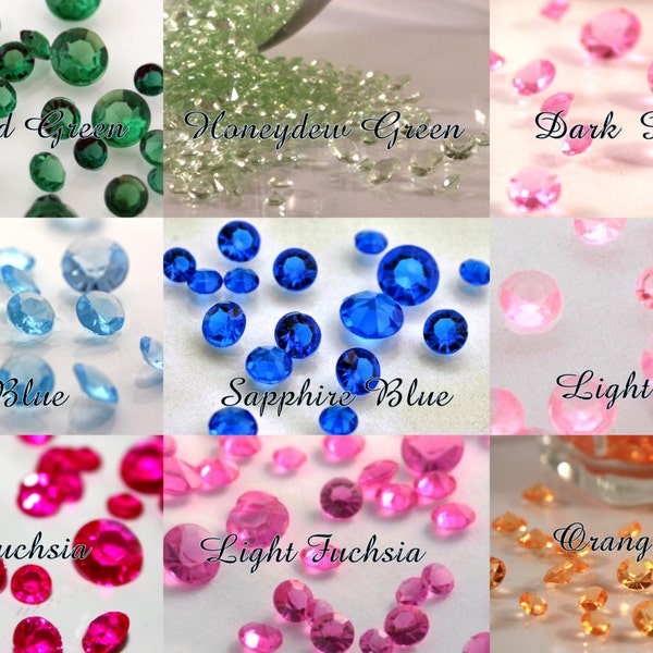 2000 pcs DIAMOND CONFETTI-5.5mm-(1/5 inch), Small Acrylic Diamonds, Wedding Centerpiece Diamonds, Baby Shower decor, Lots of Colors