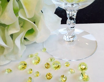 Lemon Yellow Acrylic Diamond Confetti, Wedding Table Scatter