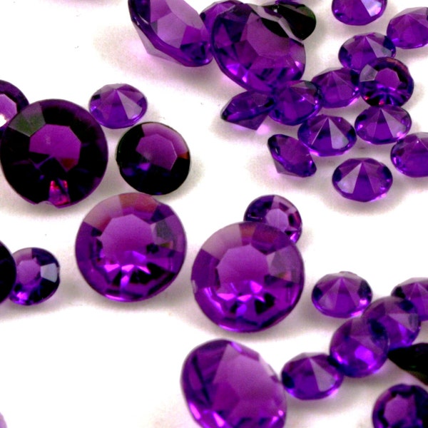 2000 pcs. Purple Diamond Confetti-5.5mm (1/5 inch) Wedding Decor, Acrylic Purple Diamonds, Wedding Centerpiece Diamonds, Purple Table Decor