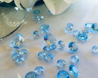 Light Blue Acrylic Diamond Confetti, Vase Filler, Baby Shower Decor