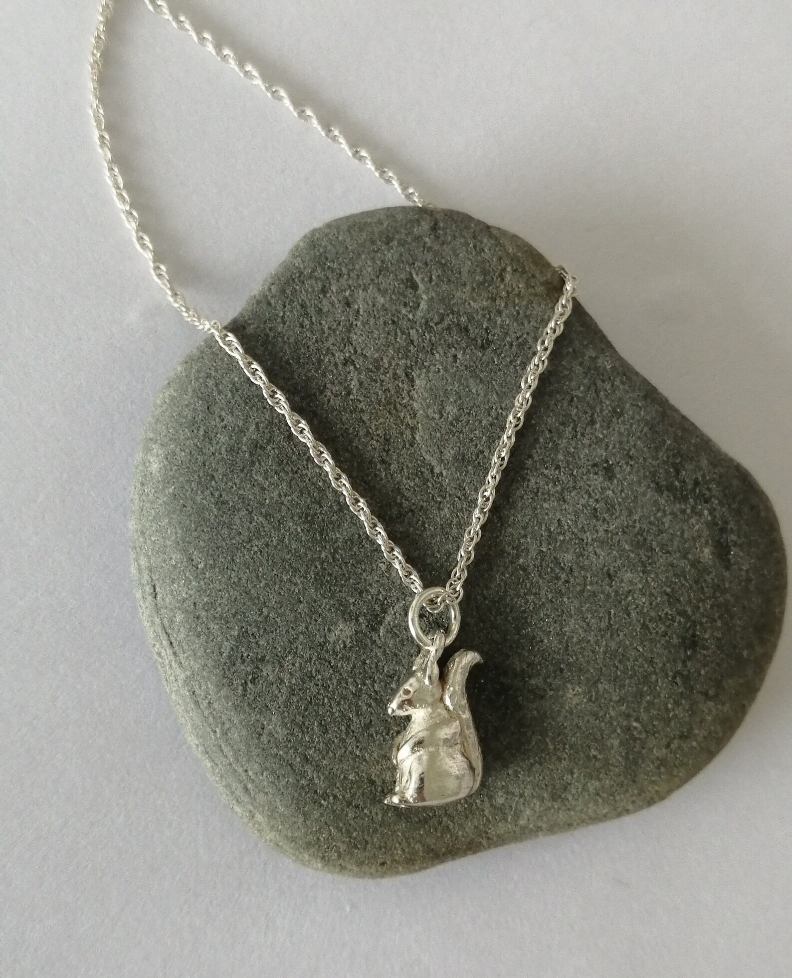 Sterling silver squirrel pendant Etsy