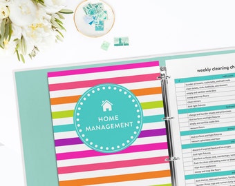 Digital Household Management Binder Kit - Home Management Binder - Over 50 Organizing Printables - INSTANT DOWNLOAD