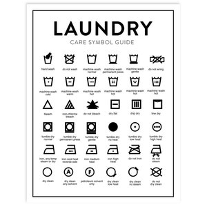 Laundry Care Chart Printable Letter Size INSTANT DOWNLOAD | Etsy