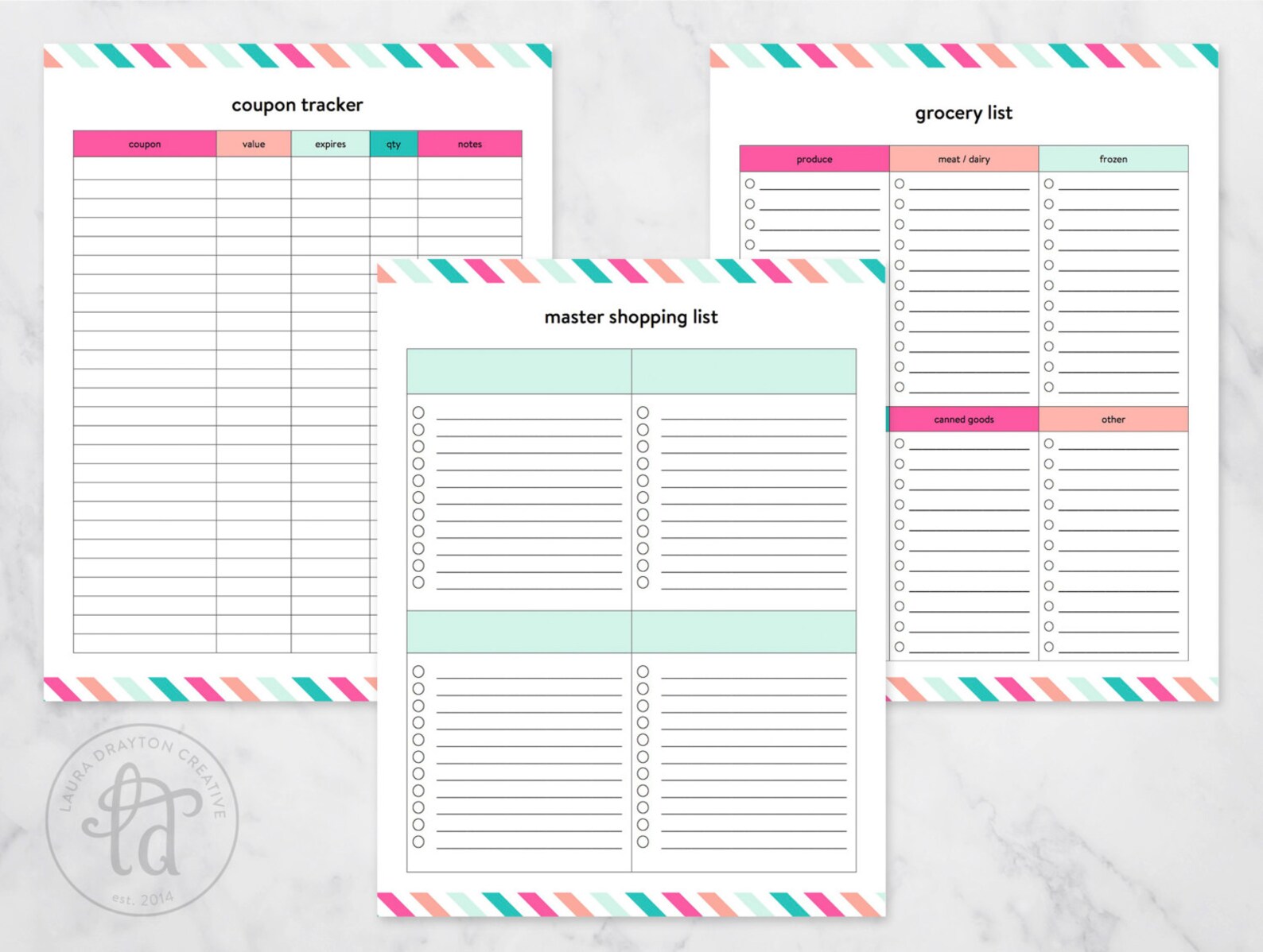 Organized Shopping Kit Printable Shopping Lists and Online Etsy