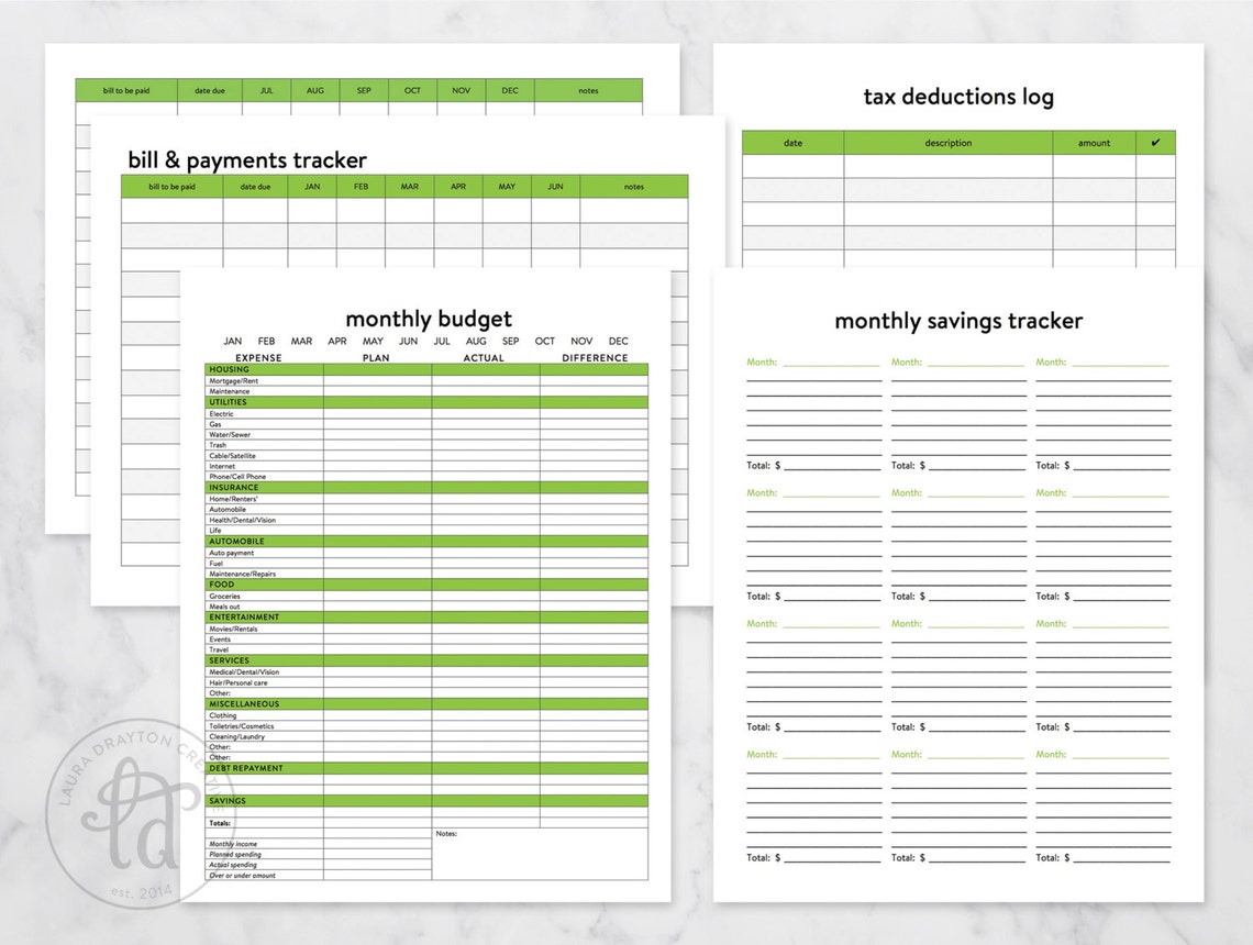 EDITABLE Budget and Bill Pay Kit Money Management Etsy