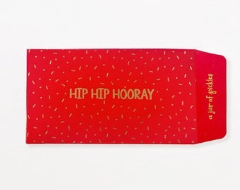 Hip Hip Hooray rote Kuvert 3er Set