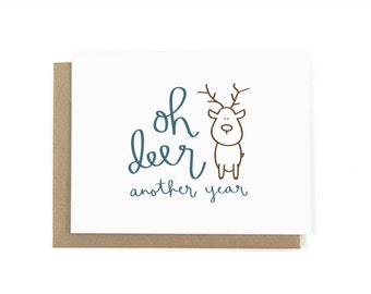 Oh Deer, Another Year Birthday Card