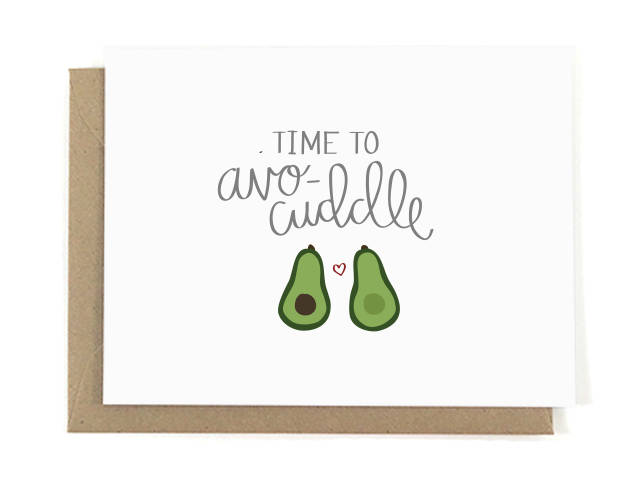 Time To Avocuddle Valentines Card
