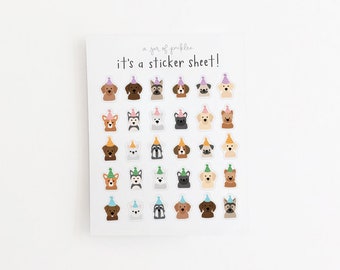 Mini Party Dogs Clear Sticker Sheet