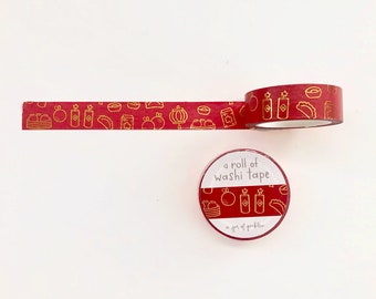 Lunar New Year Washi Tape with Gold Foil