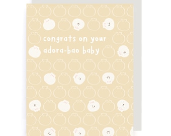 Adorable carte de félicitations pour bébé Bao