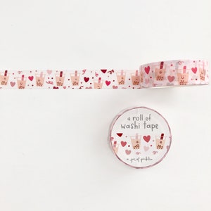 Boba Bubble Milk Tea Love Washi Tape