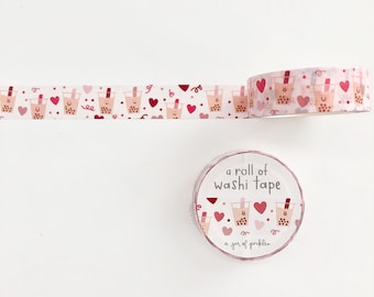 Boba Bubble Milk Tea Love Washi Tape