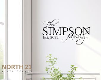 Family Name Monogram - Family Wall Decal - Family Wall Art -  Custom wall decor - Monogram - Wedding Gift - Family wall decor - Monogram