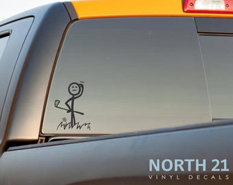 Stickman Golfer Car Decal, Stickman Lost Golf Ball Decal, Car Decal, Golfing Truck Decal, SUV Golf Stickman Sticker, Funny Golfing Decal