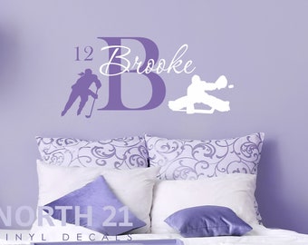Hockey Wall Decal, Hockey Decal, Girls wall decal, Kids Room Sports decal, Hockey Wall Decor, Women's Hockey, Women's Hockey League, PWHL