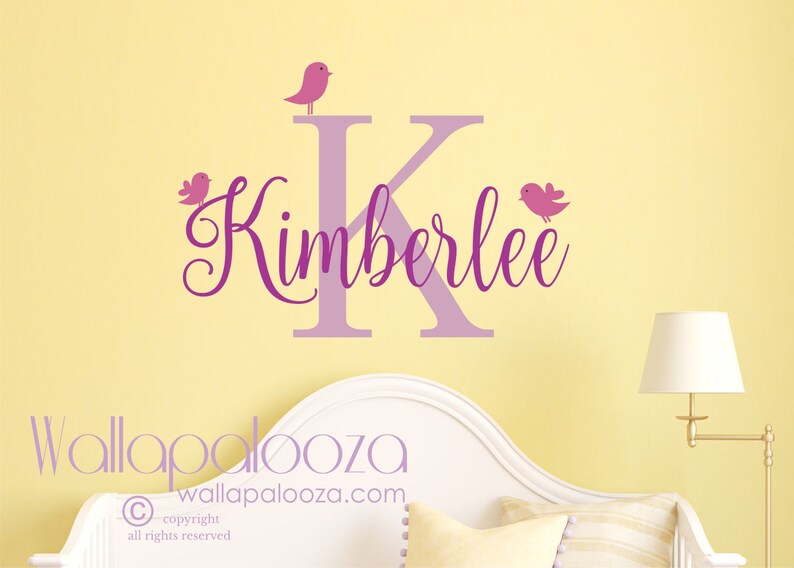 girl name wall decal custom name decal girl nursery wall | etsy