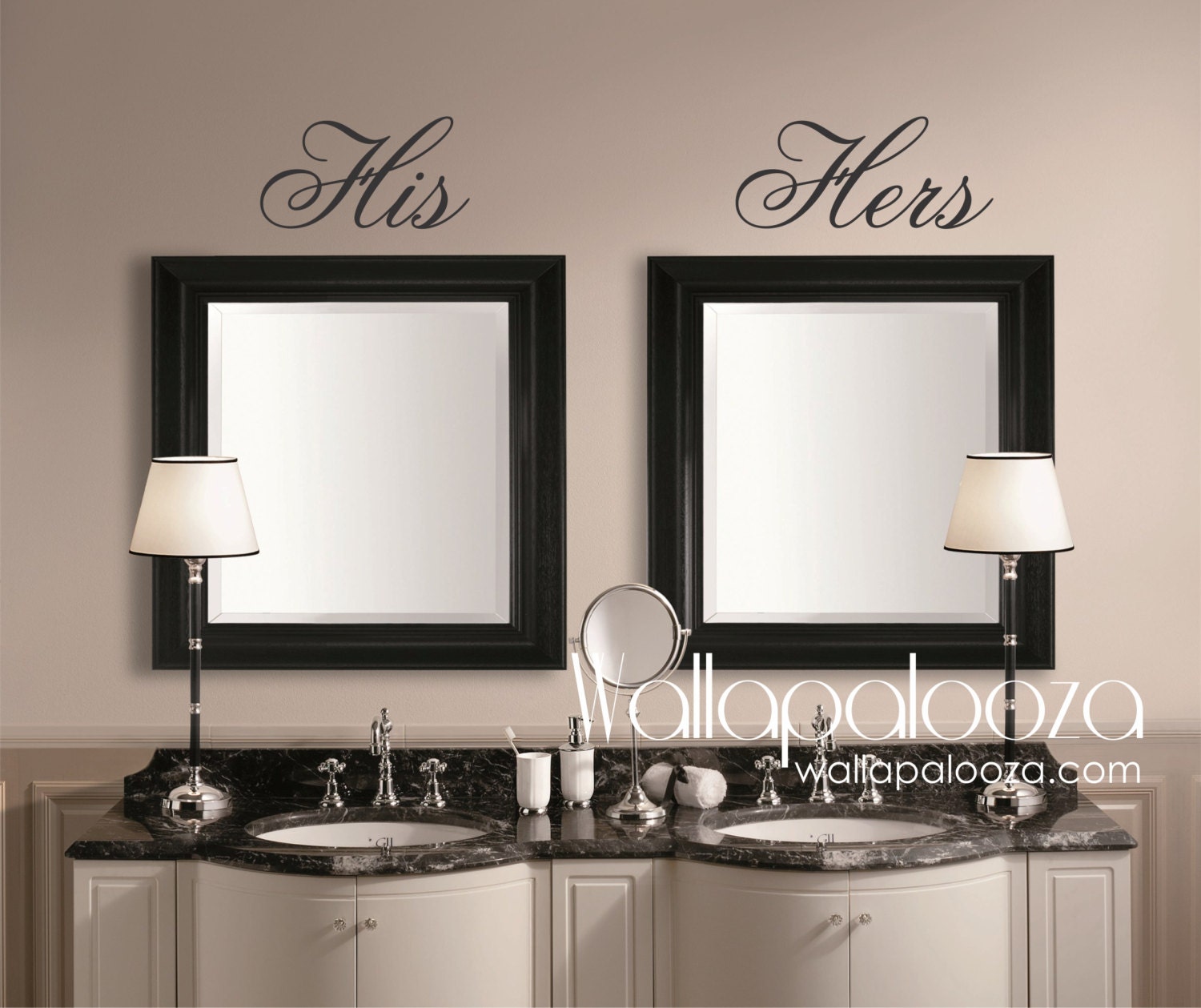 Bathroom Wall Decor His And Hers Decal Mirror Master Bedroom Art