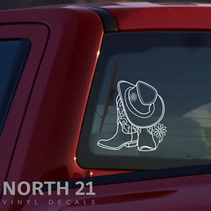 Cowgirl Boots Decal, Cowgirl Car decal, Country girl decal, Cowboy boots decal, Western Cute Cowboy Boots Decal for Car Window, laptop decal