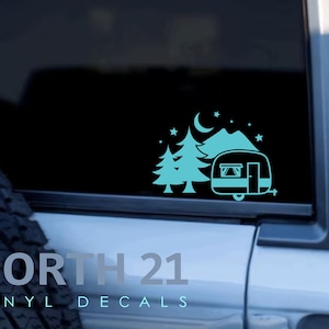 Camping Car Decal, Camping in the Wild Decal, Wilderness Car Decal, Car Sticker, Camping Decal, Trailer Decal, Camping Sticker, RV Decal