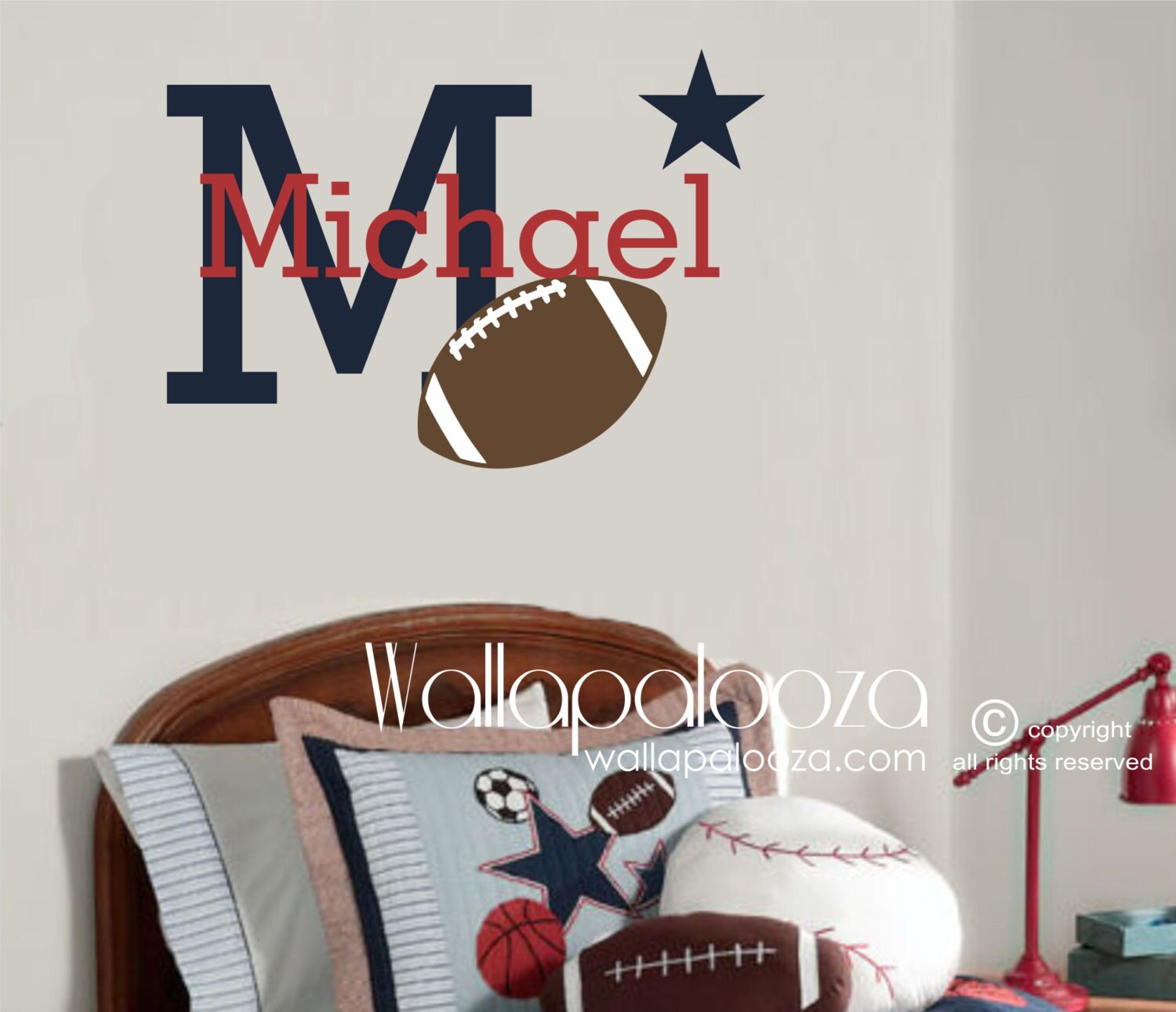Football Wall Decal Football Wall Art Sports Wall Decor Etsy