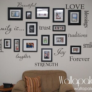 Family Wall Decal - Set of 12 Family Words - Family Room Wall Decals - Wall art