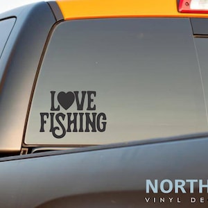 Love Fishing Truck Decal, Fishing Car Decal, Fisherman SUV Car Truck Sticker, Fishing Decal for Window, Gift for Dad, Gift for Him/Her