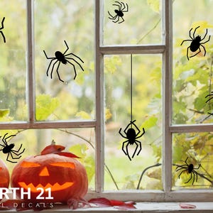 Spinnen Set Wand oder Fenster Aufkleber - Spinne Aufkleber - Halloween Aufkleber - Halloween Dekor - Halloween Spinnen - Spinne Aufkleber