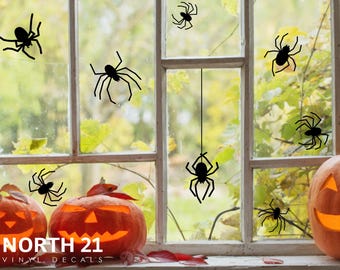 Spider Set Wall or Window Decals - Spider Decals - Halloween Decal - Halloween Decor - Halloween Spiders - Spider Stickers