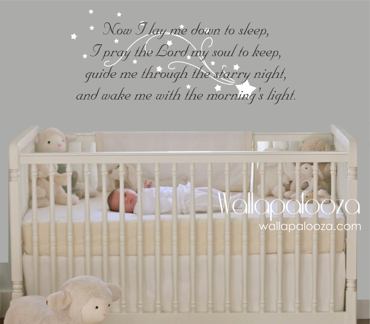 Now I Lay Me Down To Sleep Wall Decal Prayer Baby Room Nursery Art Decor