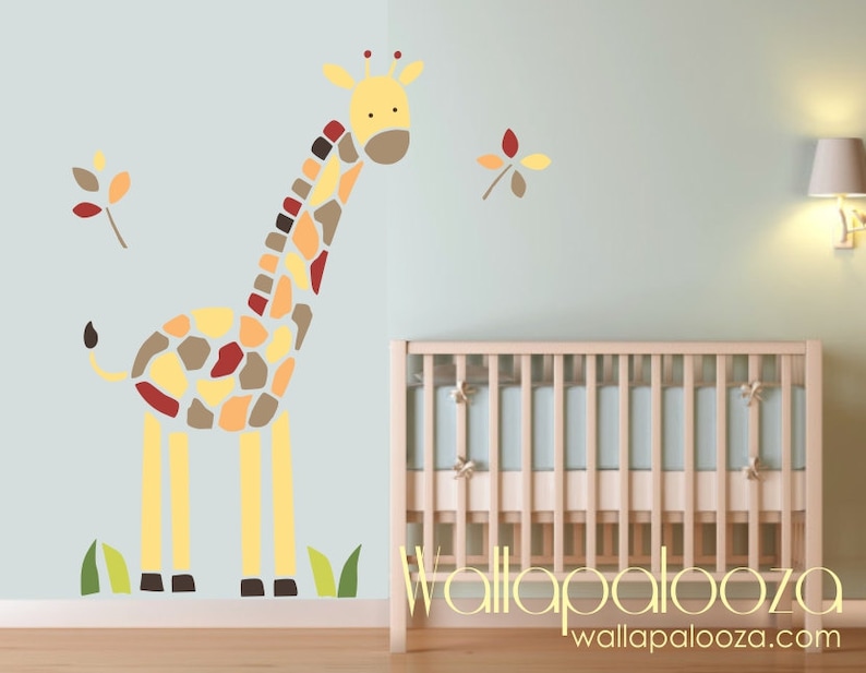 giraffe wall decal nursery wall art giraffe wall art | etsy