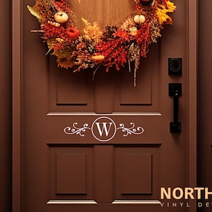Front door decal - Entry way decal - Custom Door Monogram  - House door decal - entrance decor - door decor - door art - Family monogram