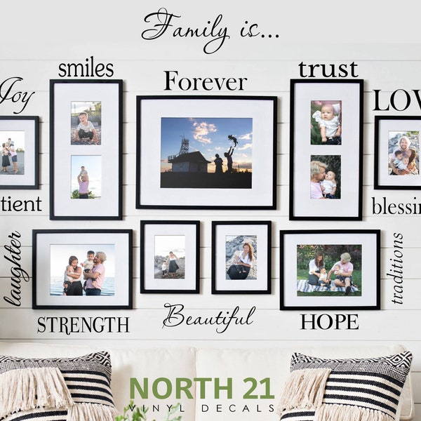 Muursticker familie - set familiewoorden - muurstickers familiekamer - sticker familiewoorden - sticker familie - muursticker