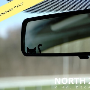 Cat Easter Egg Decal - Peeking Cat decal - Cute cat decal - Cute Car Decal - Tiny Car decal