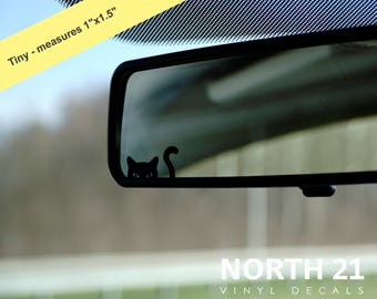 Cat Easter Egg Decal - Peeking Cat decal - Cute cat decal - Cute Car Decal - Tiny Car decal