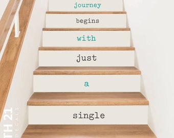 Stair decals - Every Journey begins with just a single step decal - staircase decals - stair decals - stair stickers